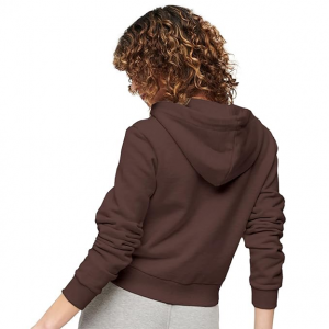 Soft Fleece Crop Zipper Hoodie for Girls and Women's Sweatshirt