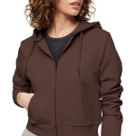Soft Fleece Crop Zipper Hoodie for Girls and Women's Sweatshirt